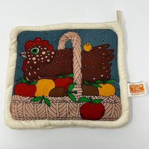 Vintage 1981 Taylor & NG San Francisco Hen Fruit Basket Potholder Cottagecore